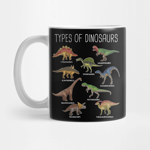 Kids Types Of Dinosaurs Dino Identification Gift by TeddyTees